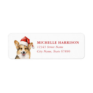 Étiquettes d'adresse de retour de chien Corgi de N