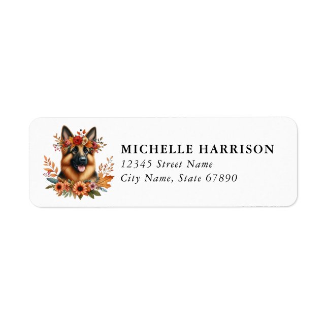 Étiquettes d'adresse de retour de chien de berger  (Devant)