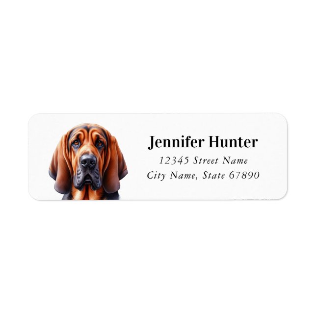 Étiquettes d'adresse de retour de chien de Bloodho (Devant)