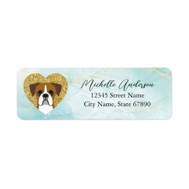Étiquettes d'adresse de retour de chien de boîte (Devant)