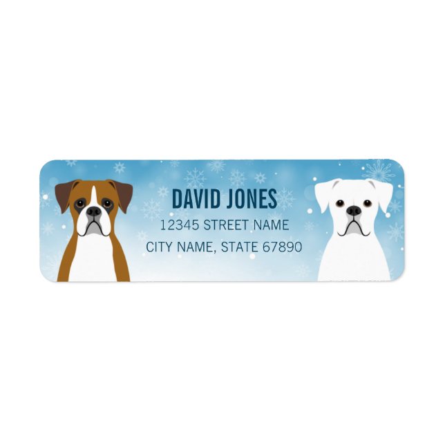 Étiquettes d'adresse de retour de chien de boîte (Devant)