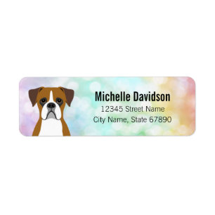 Étiquettes d'adresse de retour de chien de boîte