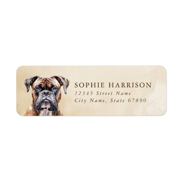 Étiquettes d'adresse de retour de chien de boîte (Devant)