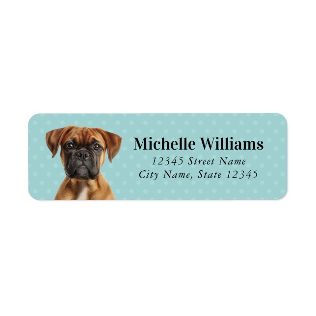 Étiquettes d'adresse de retour de chien de boîte (Devant)