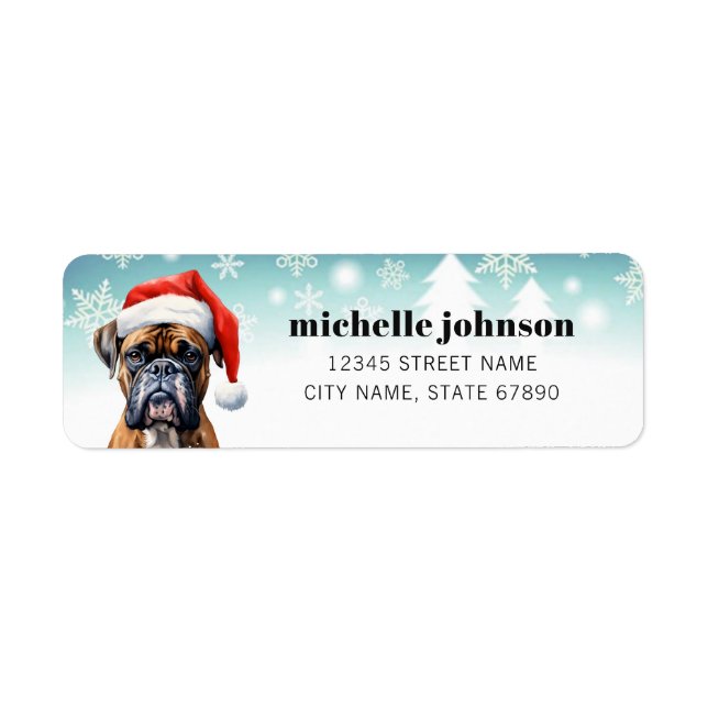 Étiquettes d'adresse de retour de chien de boîte (Devant)