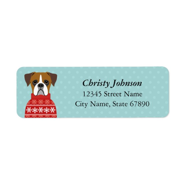 Étiquettes d'adresse de retour de chien de boîte (Devant)