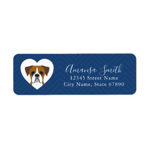 Étiquettes d'adresse de retour de chien de boîte
