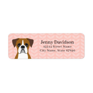 Étiquettes d'adresse de retour de chien de boîte