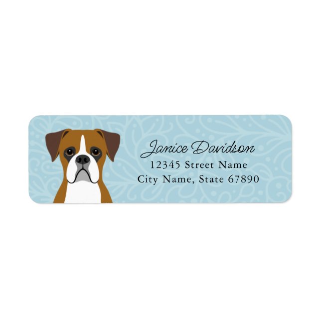 Étiquettes d'adresse de retour de chien de boîte (Devant)