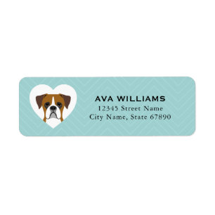 Étiquettes d'adresse de retour de chien de boîte