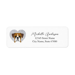 Étiquettes d'adresse de retour de chien de boîte