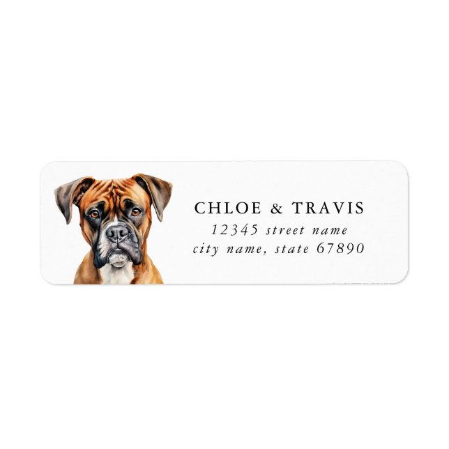 Étiquettes d'adresse de retour de chien de boîte (Devant)