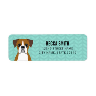 Étiquettes d'adresse de retour de chien de boîte