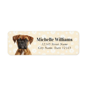 Étiquettes d'adresse de retour de chien de boîte
