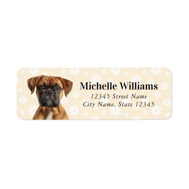 Étiquettes d'adresse de retour de chien de boîte (Devant)