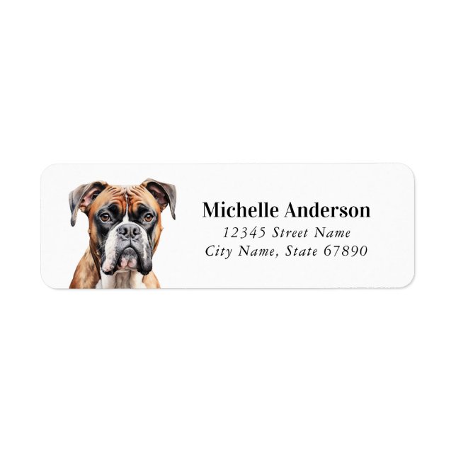 Étiquettes d'adresse de retour de chien de boîte (Devant)
