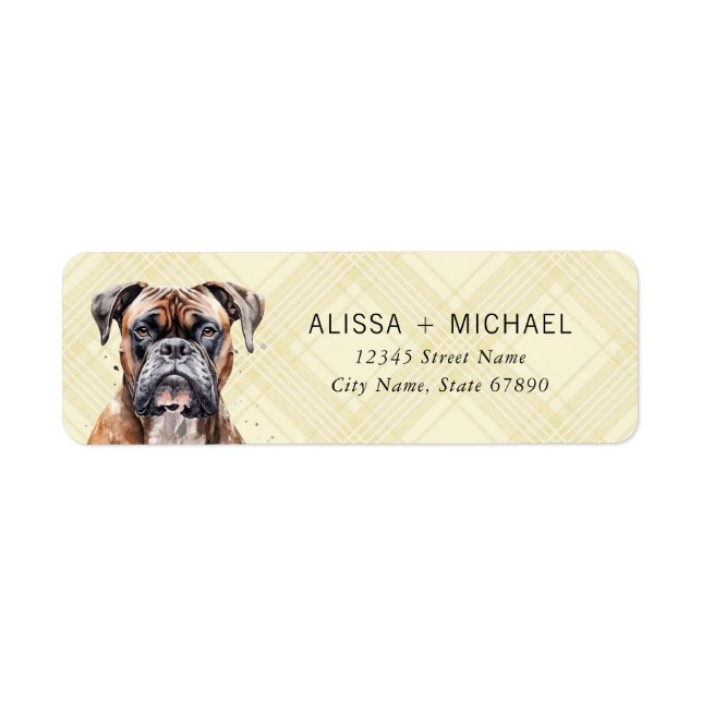Étiquettes d'adresse de retour de chien de boîte (Devant)