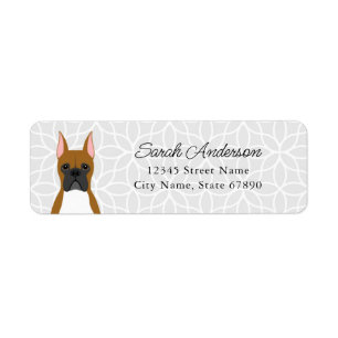 Étiquettes d'adresse de retour de chien de boîte