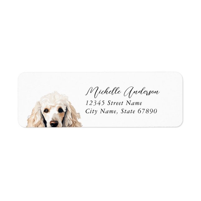 Étiquettes d'adresse de retour de chien de caniche (Devant)