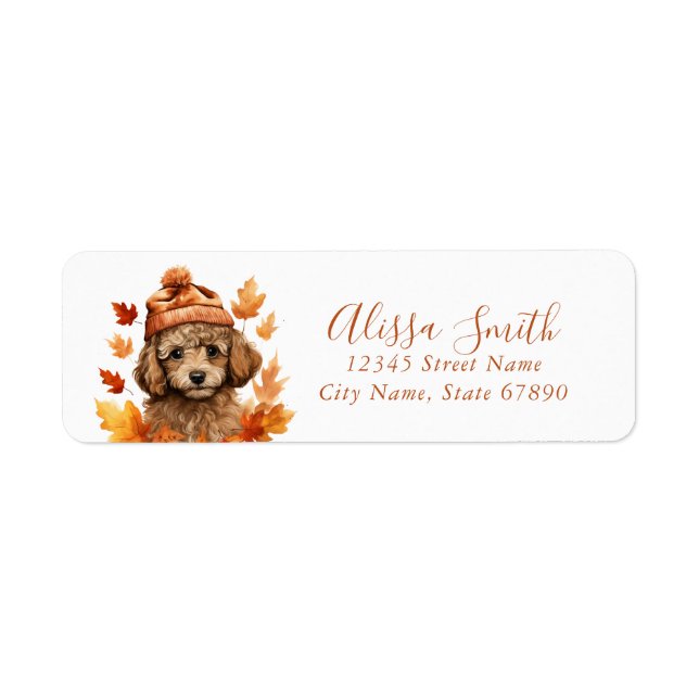 Étiquettes d'adresse de retour de chien de caniche (Devant)