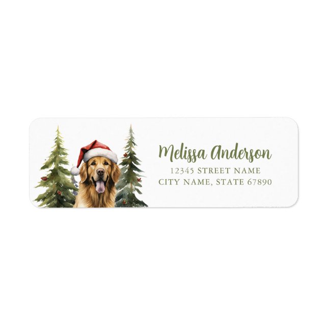 Étiquettes d'adresse de retour de Chien de Noël Re (Devant)