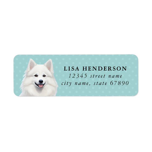 Étiquettes d'adresse de retour de chien Eskimo amé (Devant)