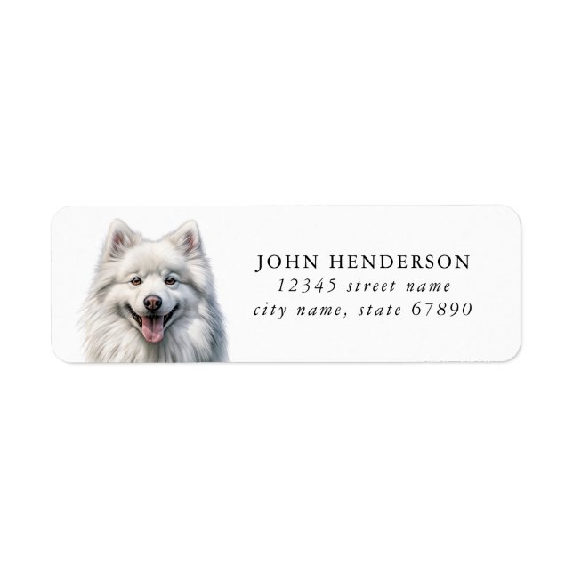 Étiquettes d'adresse de retour de chien Eskimo amé (Devant)