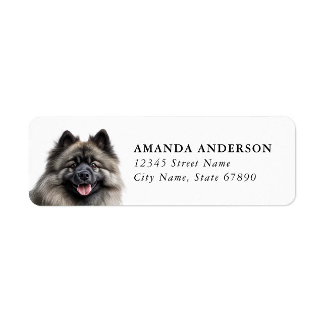Étiquettes d'adresse de retour de chien Keeshond (Devant)