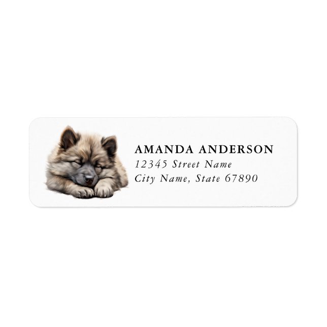 Étiquettes d'adresse de retour de chien Keeshond (Devant)
