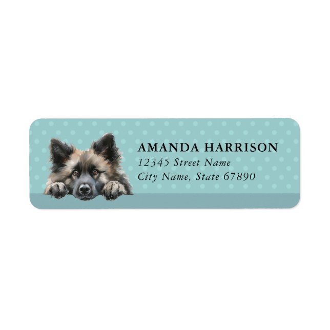 Étiquettes d'adresse de retour de chien Keeshond (Devant)