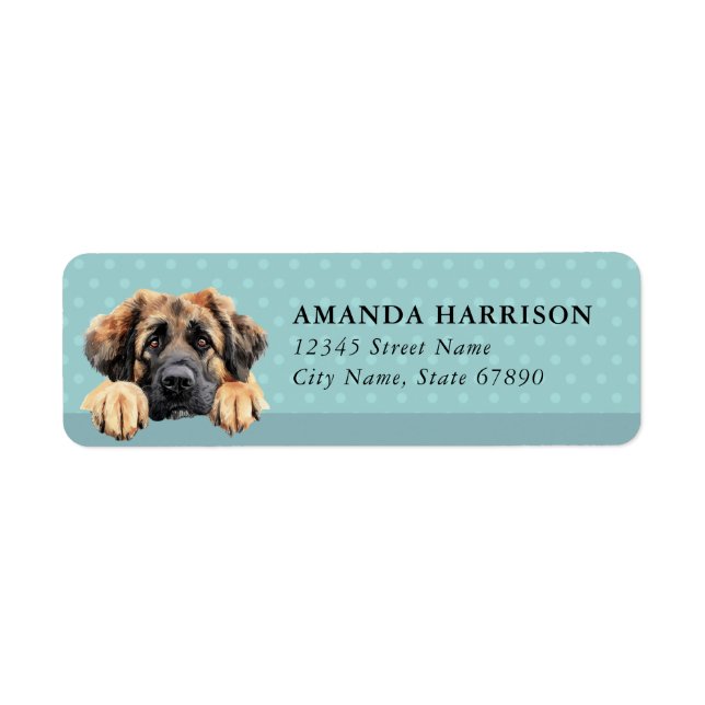 Étiquettes d'adresse de retour de chien Leonberger (Devant)