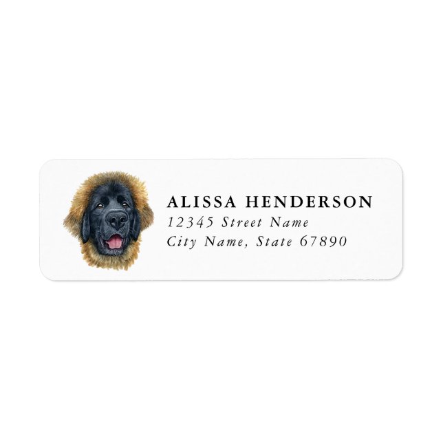 Étiquettes d'adresse de retour de chien Leonberger (Devant)