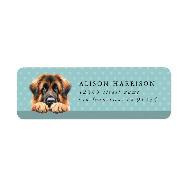 Étiquettes d'adresse de retour de chien Leonberger (Devant)