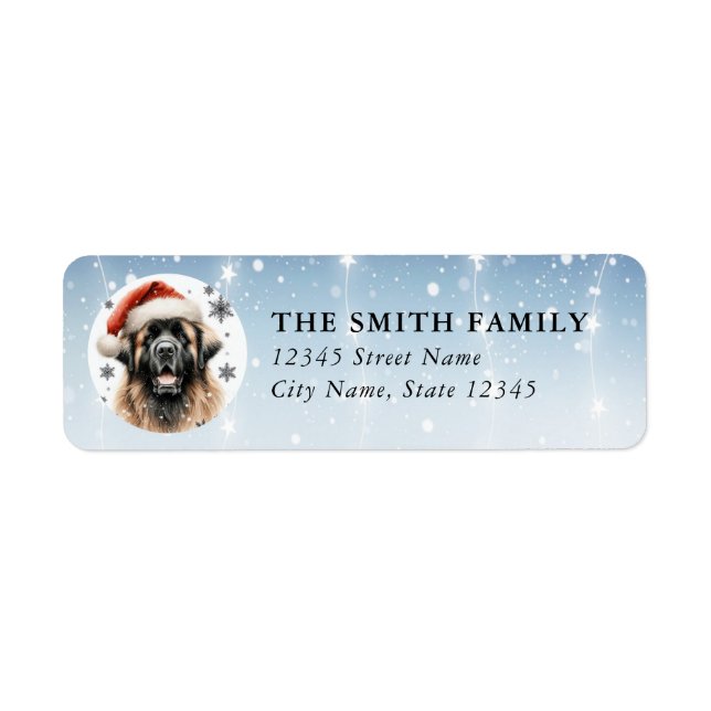 Étiquettes d'adresse de retour de chien Leonberger (Devant)