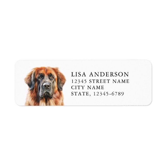 Étiquettes d'adresse de retour de chien Leonberger (Devant)