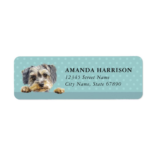 Étiquettes d'adresse de retour de chien Löwchen (Devant)