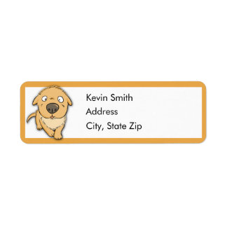 Étiquettes d'adresse de retour de chien mignon