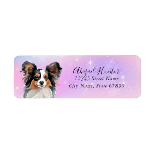 Étiquettes d'adresse de retour de chien Papillon