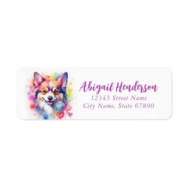 Étiquettes d'adresse de retour de chien Papillon (Devant)