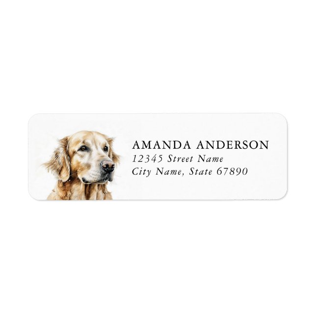 Étiquettes d'adresse de retour de chien Retriever  (Devant)