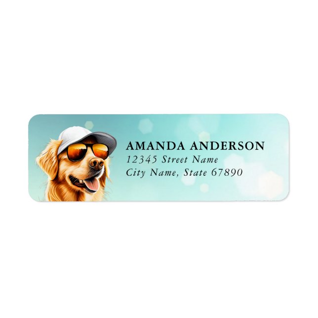 Étiquettes d'adresse de retour de chien Retriever  (Devant)