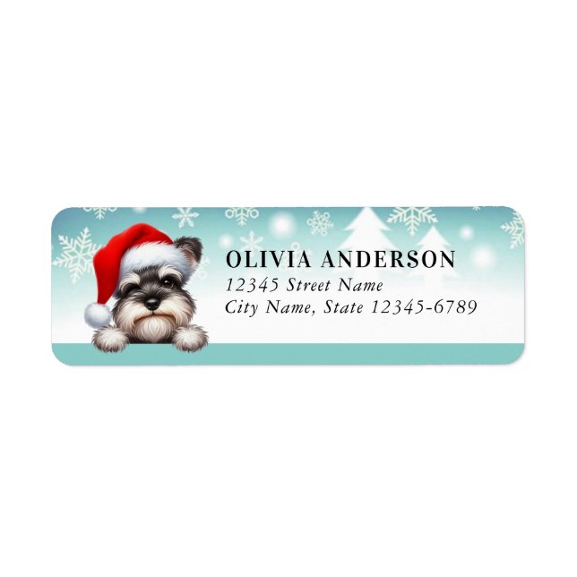 Étiquettes d'adresse de retour de chien Schnauzer (Devant)