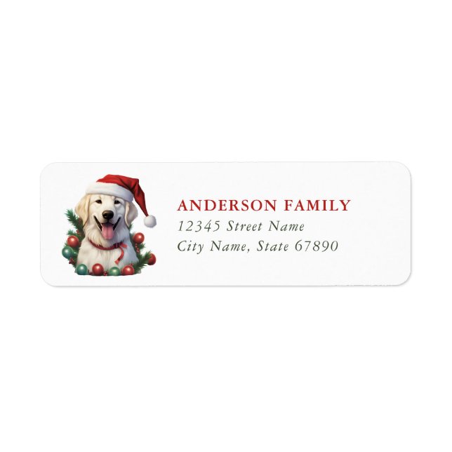 Étiquettes d'adresse de retour de Christmas Labrad (Devant)