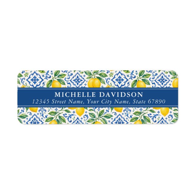 Étiquettes d'adresse de retour de citrons (Devant)