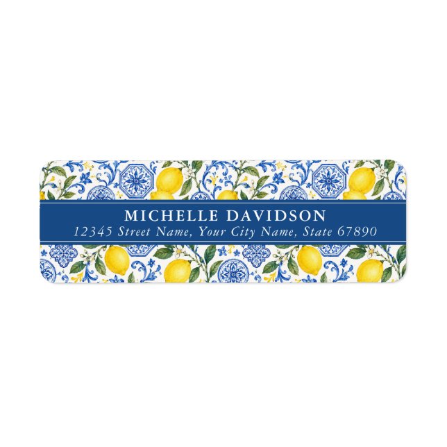 Étiquettes d'adresse de retour de citrons (Devant)