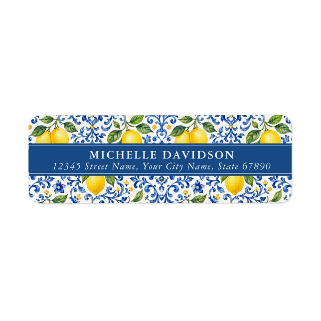Étiquettes d'adresse de retour de citrons (Devant)