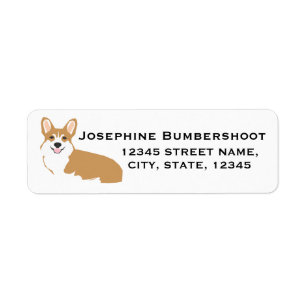 Étiquettes d'adresse de retour de Corgi - concept