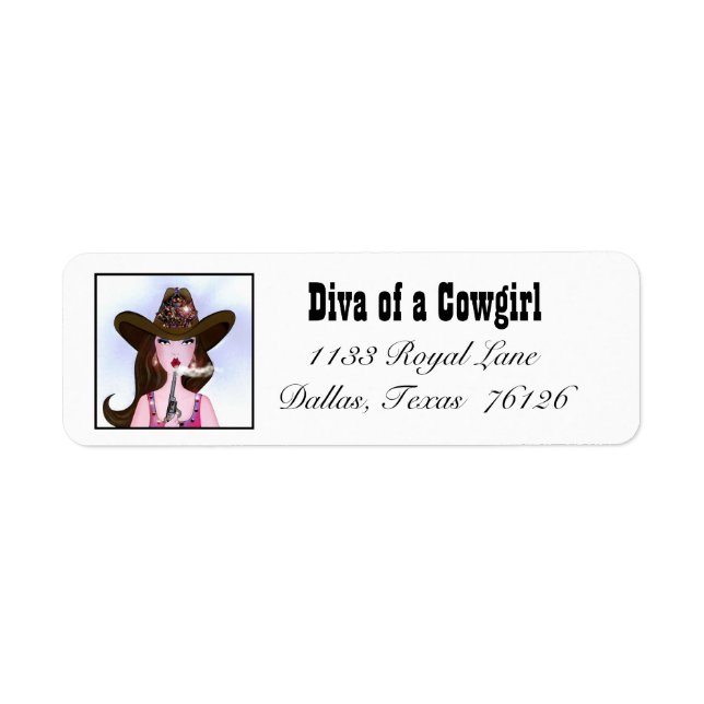 Étiquettes d'adresse de retour de COWGIRL (Devant)