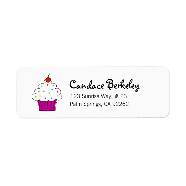 Étiquettes d'adresse de retour de Cupcake (Devant)