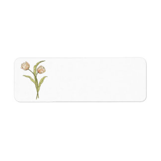 Étiquettes d'adresse de retour de deux tulipes